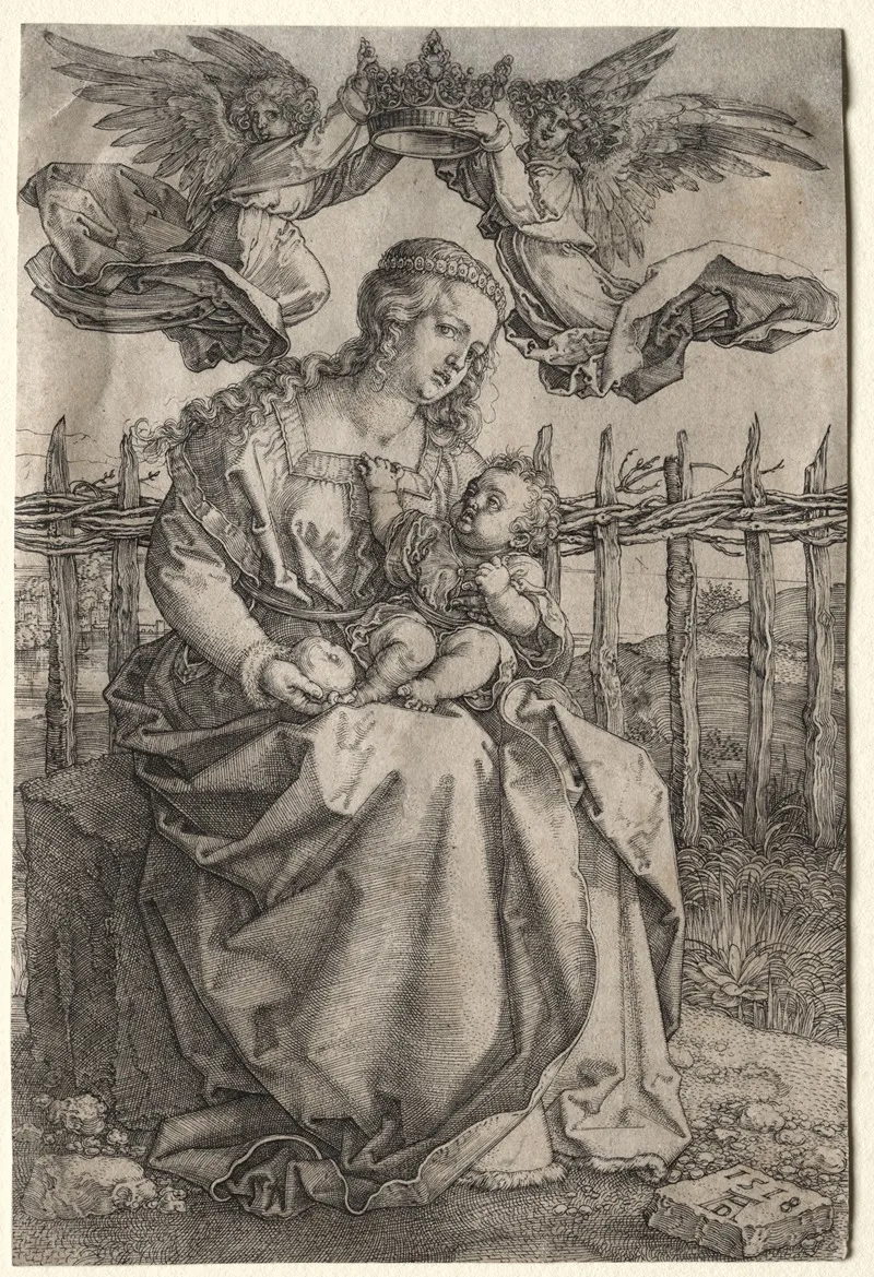 The Virgin Crowned By Two Angels