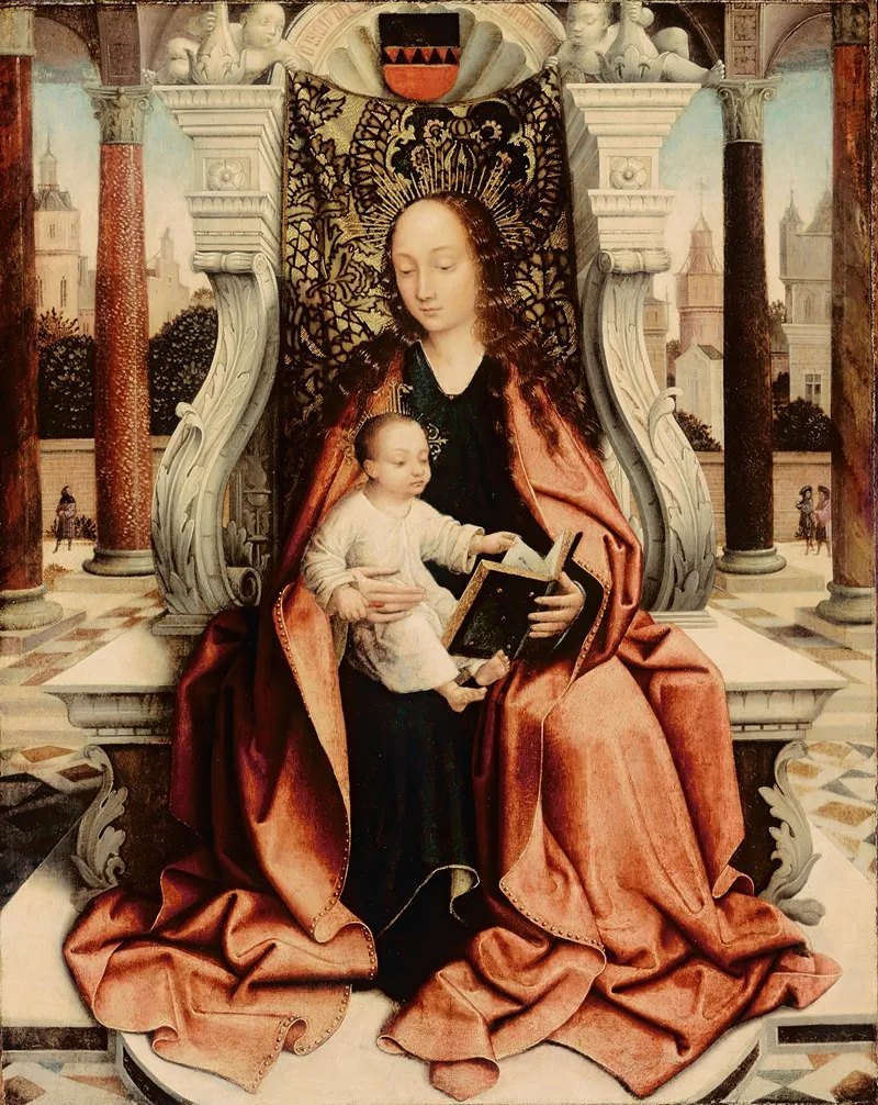 The Virgin Enthroned Wall Art by Master of Frankfurt - High-Resolution Digital Print