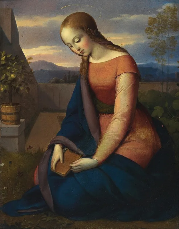 The Virgin Mary In The Hortus Conclusus Wall Art by Johann Evangelist Scheffer von Leonhardshoff - High-Resolution Digital Print