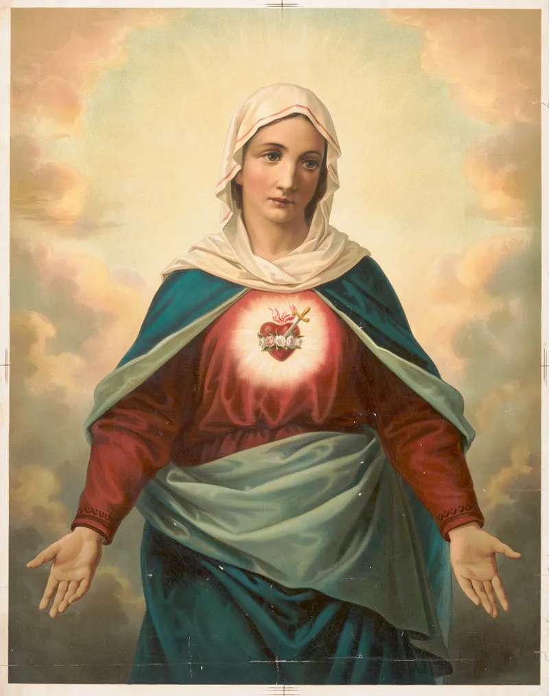 The Virgin Mary With Heart Emblem On Chest 2 Wall Art by Werner Company - High-Resolution Digital Print