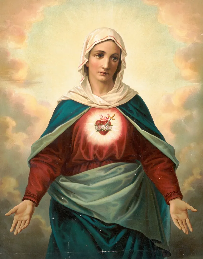 The Virgin Mary With Heart Emblem On Chest Wall Art by Anonymous - High-Resolution Digital Print