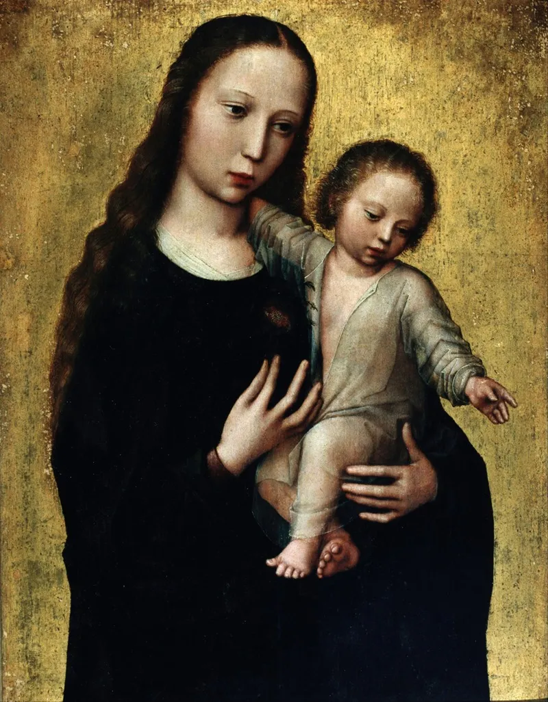 The Virgin Mary With The Child Jesus In A Shirt Wall Art by Adriaen Isenbrandt - High-Resolution Digital Print