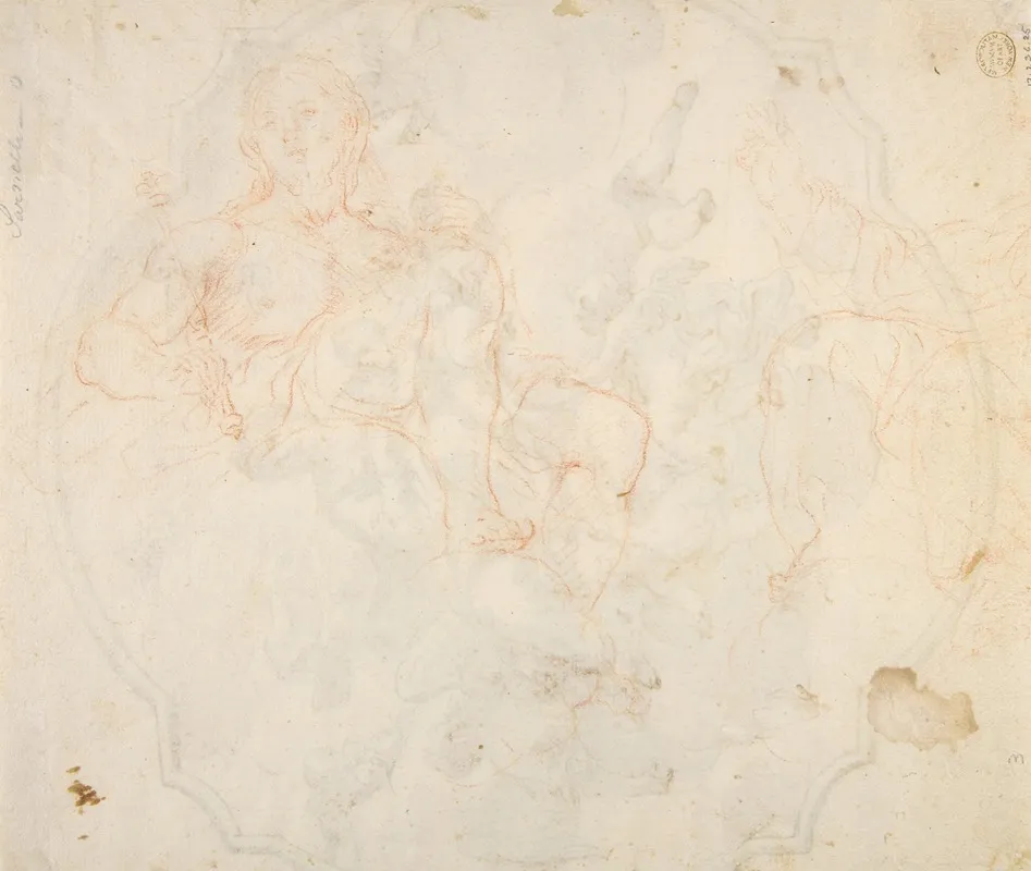 The Virgin Nursing The Christ Child In A Glory Of Angels Wall Art by Nicola Maria Rossi - High-Resolution Digital Print