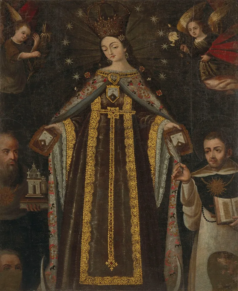 The Virgin Surrounded By Saints And Angels Wall Art by Cuzco School - High-Resolution Digital Print