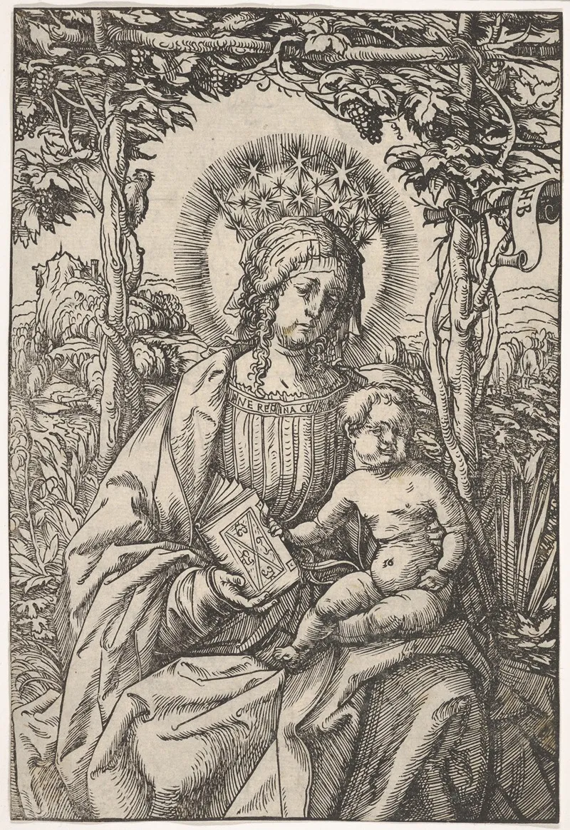 The Virgin With A Book In An Arbor