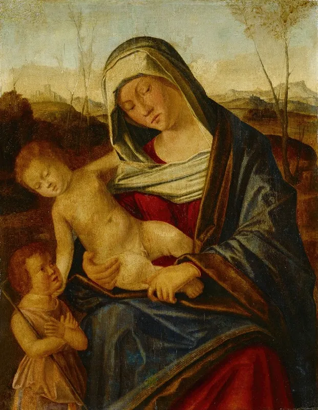 The Virgin With Child And The Infant Saint John The Baptist Wall Art by Benedetto Diana - High-Resolution Digital Print