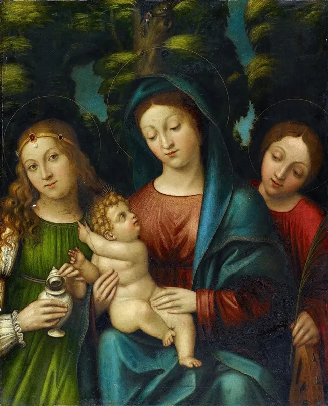 The Virgin With Child And The Saints Magdalene And Catherine Wall Art by Giovanni Francesco Caroto - High-Resolution Digital Print
