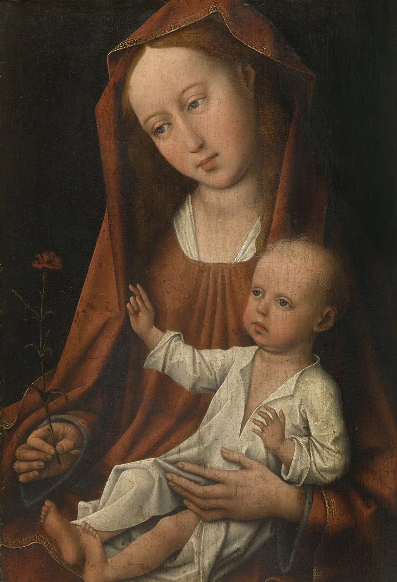 The Virgin With The Carnation Wall Art by Workshop of Rogier van der Weyden - High-Resolution Digital Print