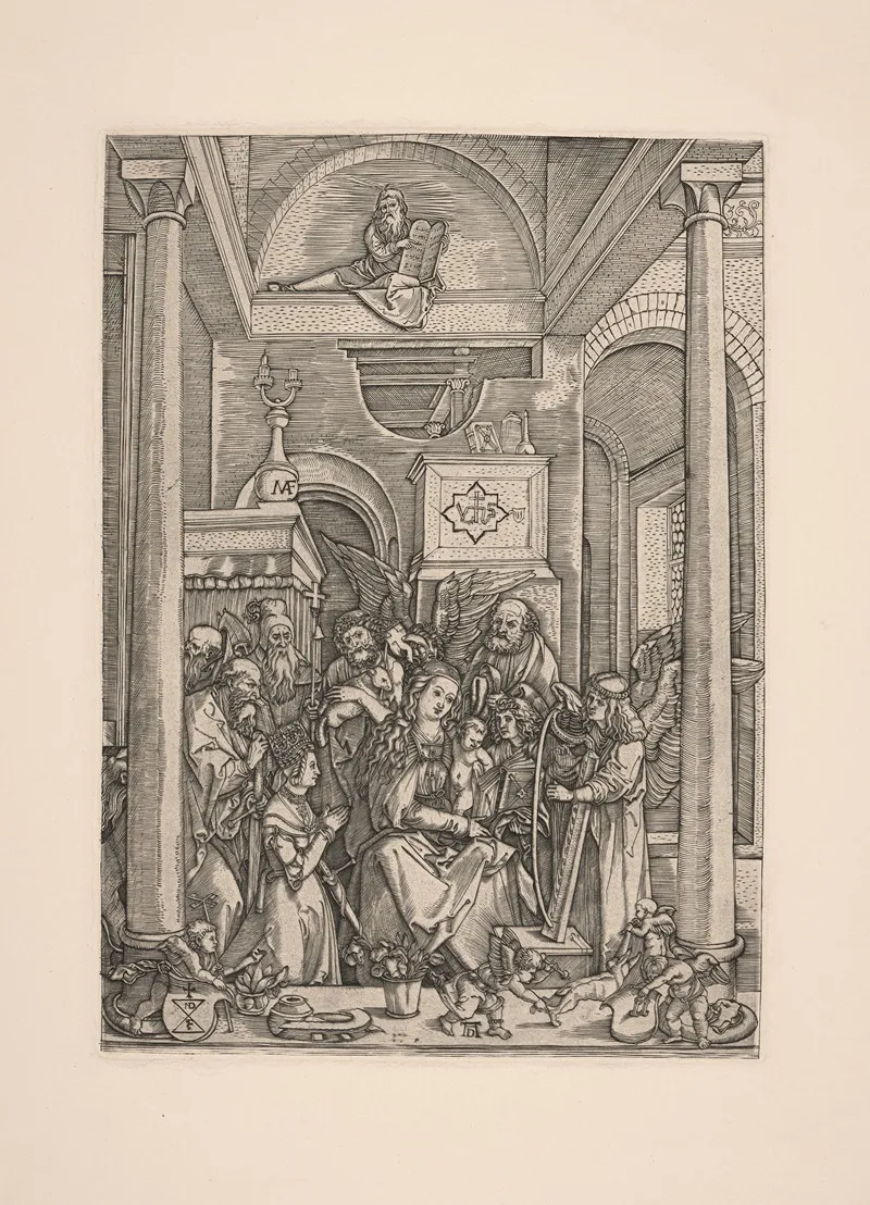 The Virgin Worshipped By Angels And Saints