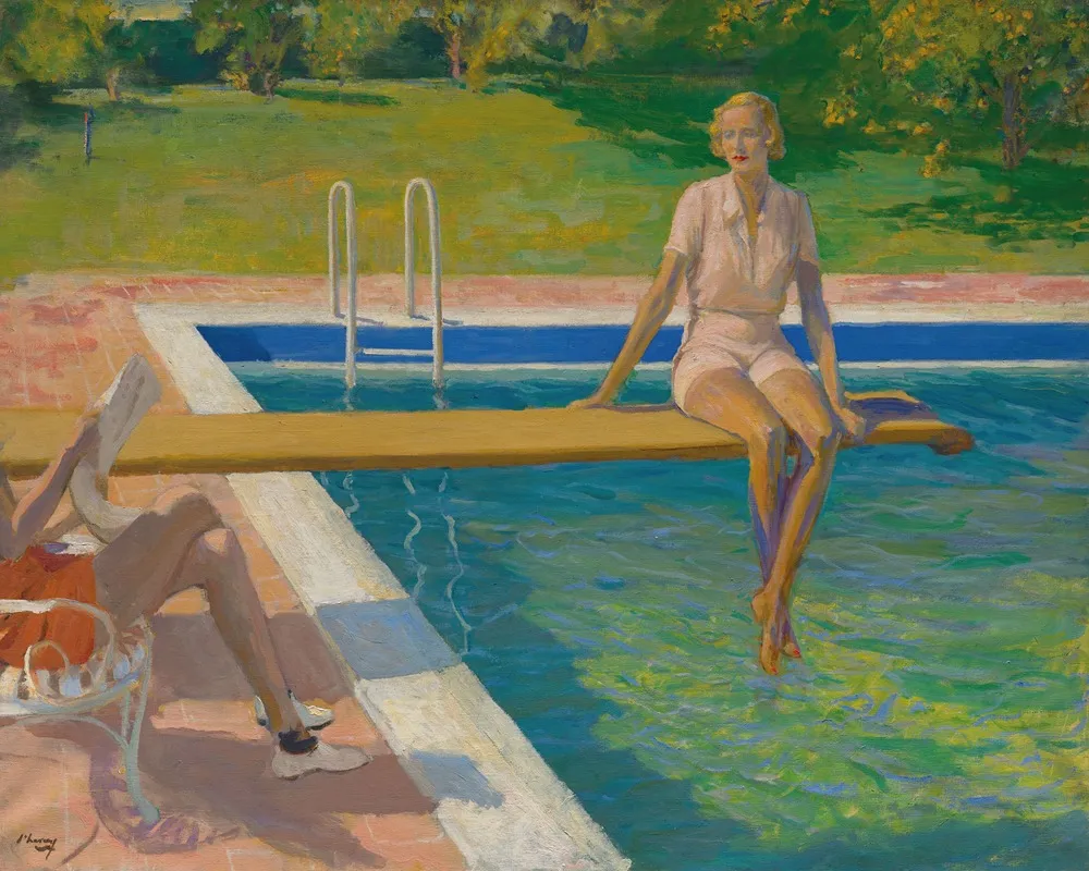 The Viscountess Castlerosse Palm Springs Wall Art by Sir John Lavery - High-Resolution Digital Print