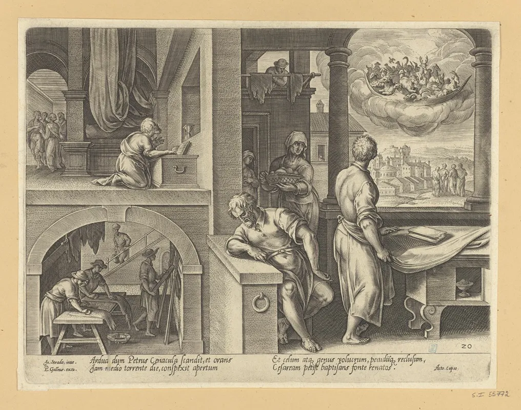 The Vision Of St Peter Wall Art by Stradanus - High-Resolution Digital Print