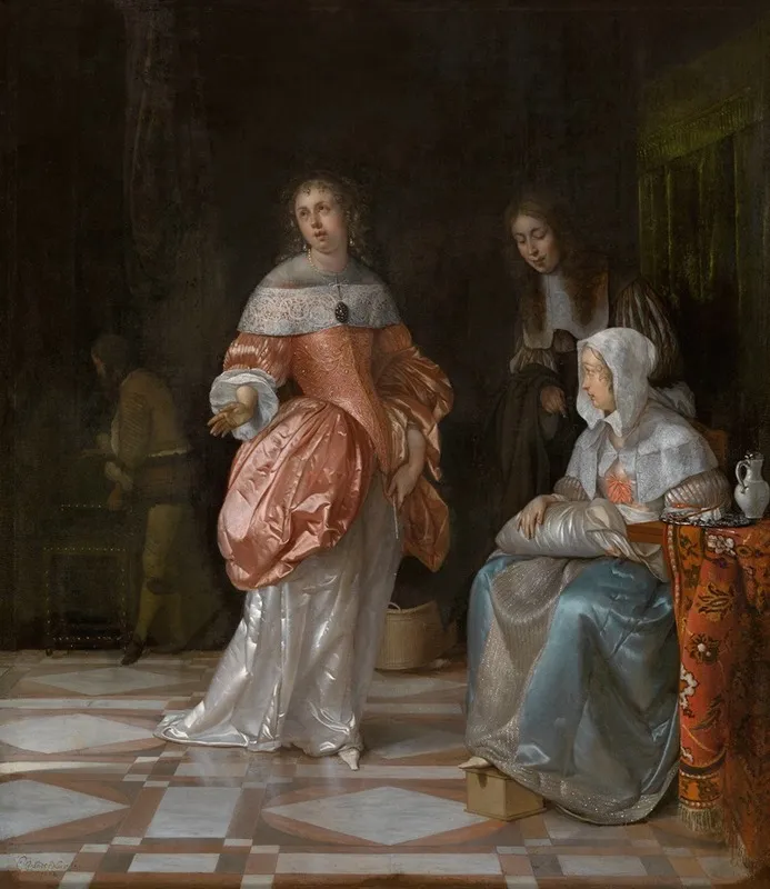 The Visit To The Nursery 3 Wall Art by Eglon van der Neer - High-Resolution Digital Print