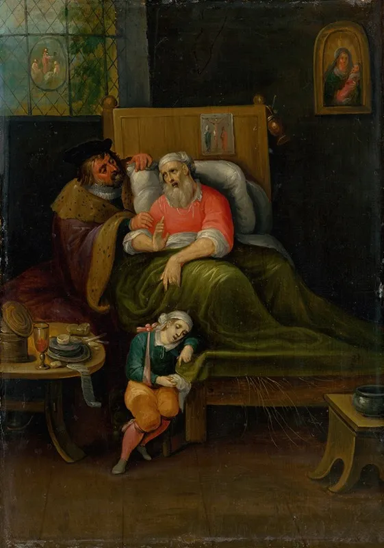 The Visitation Of The Sick From The Seven Acts Of Mercy Wall Art by Workshop of Frans Francken the Younger - High-Resolution Digital Print