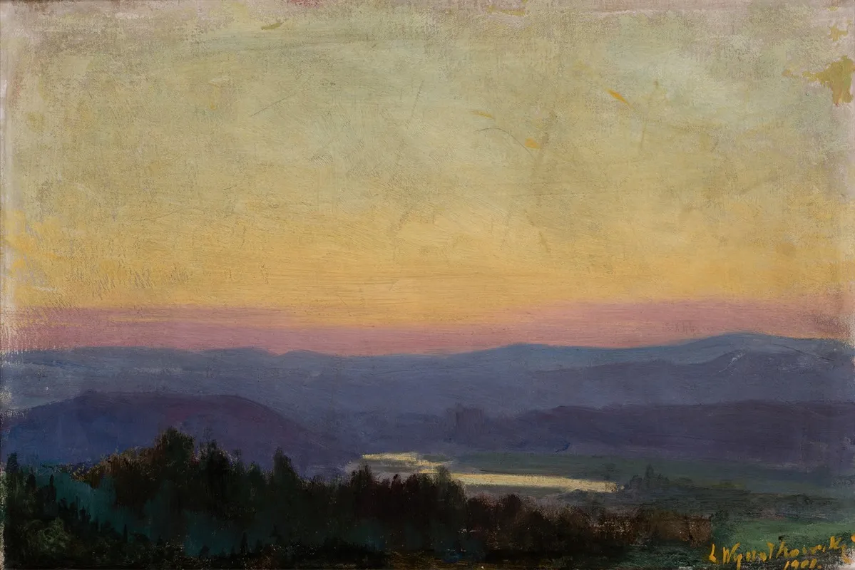 The Vistula Near Tyniec At Sunset