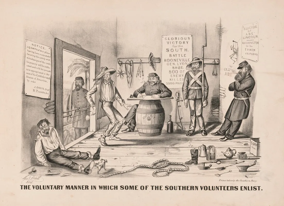 The Voluntary Manner In Which Some Of The Southern Volunteers Enlist Wall Art by Thomas Worth - High-Resolution Digital Print