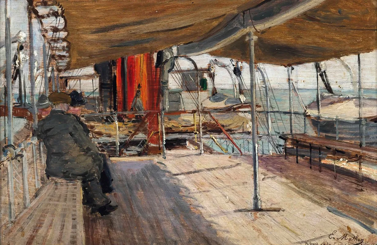 The Voyage From Malaga To Morocco Before An Atlantic Crossing Wall Art by Emile Louis Mathon - High-Resolution Digital Print