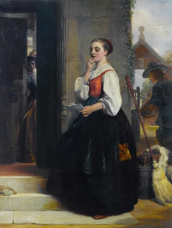 The Waiting Maid Wall Art by John Callcott Horsley - High-Resolution Digital Print