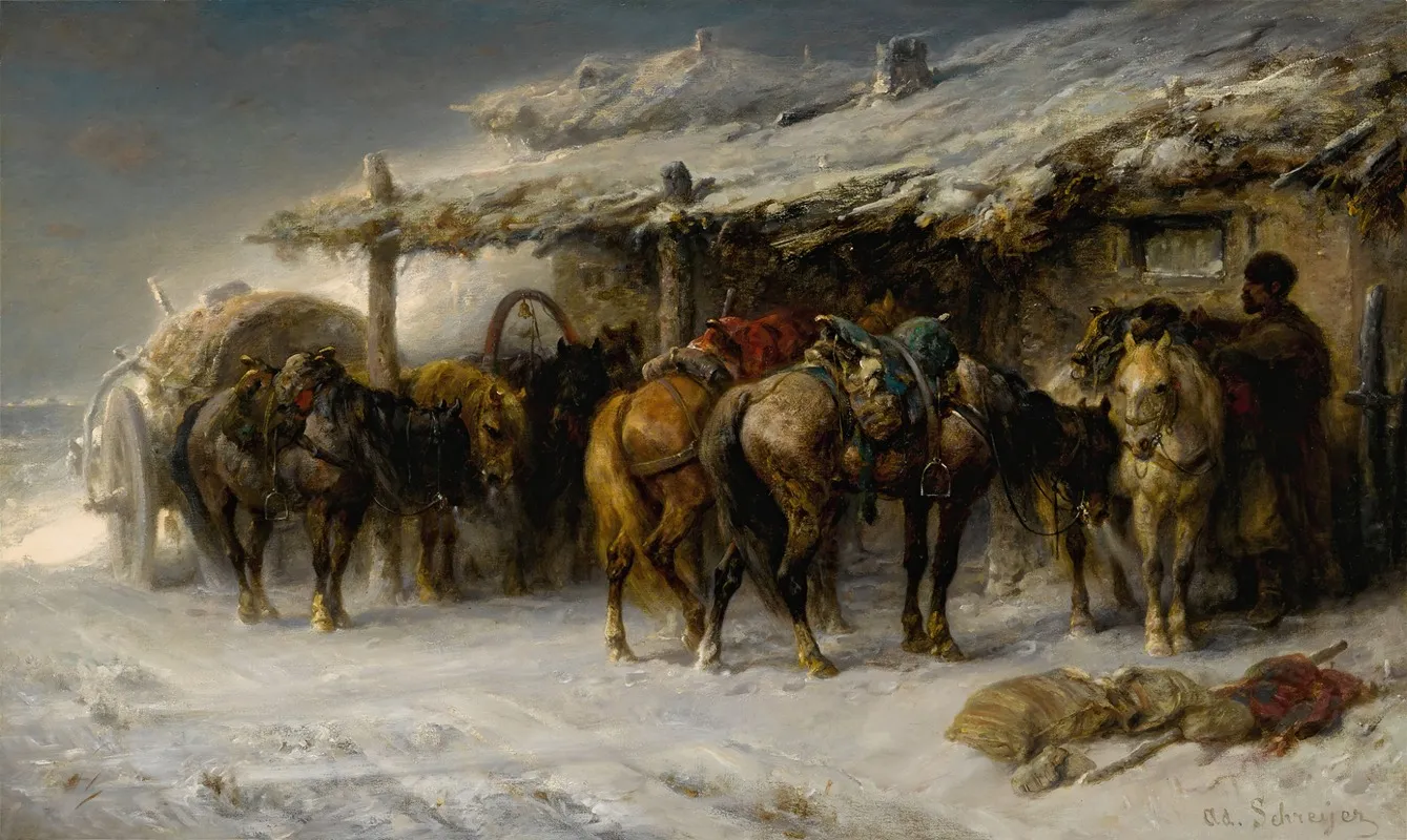 The Wallachian Team Wall Art by Adolf Schreyer - High-Resolution Digital Print