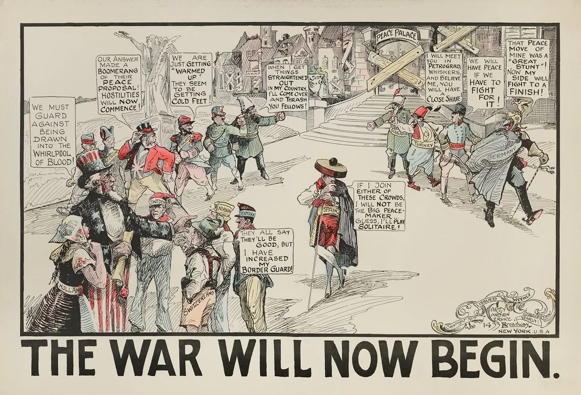 The War Will Now Begin Wall Art by Carey Cartoon Service - High-Resolution Digital Print
