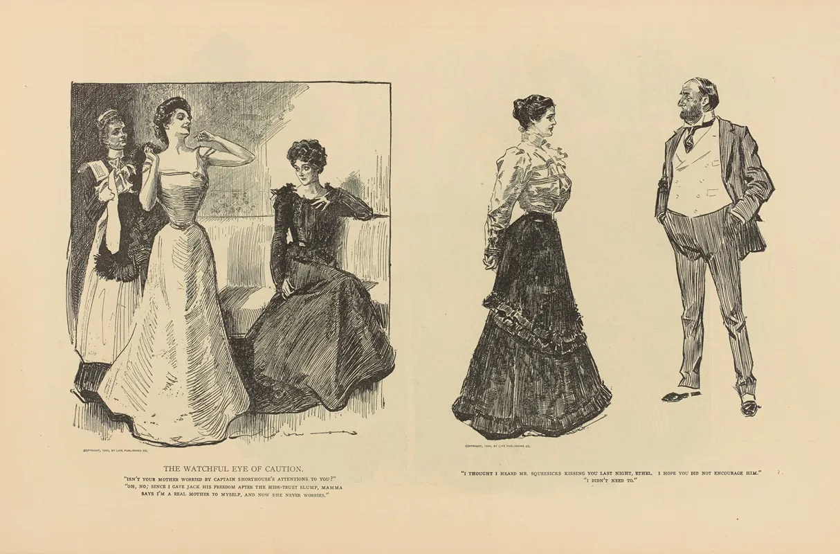 The Watchful Eye Of Caution 2 Wall Art by Charles Dana Gibson - High-Resolution Digital Print