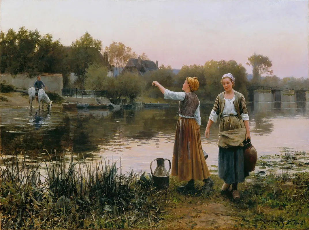 The Water Carriers Wall Art by Daniel Ridgway Knight - High-Resolution Digital Print