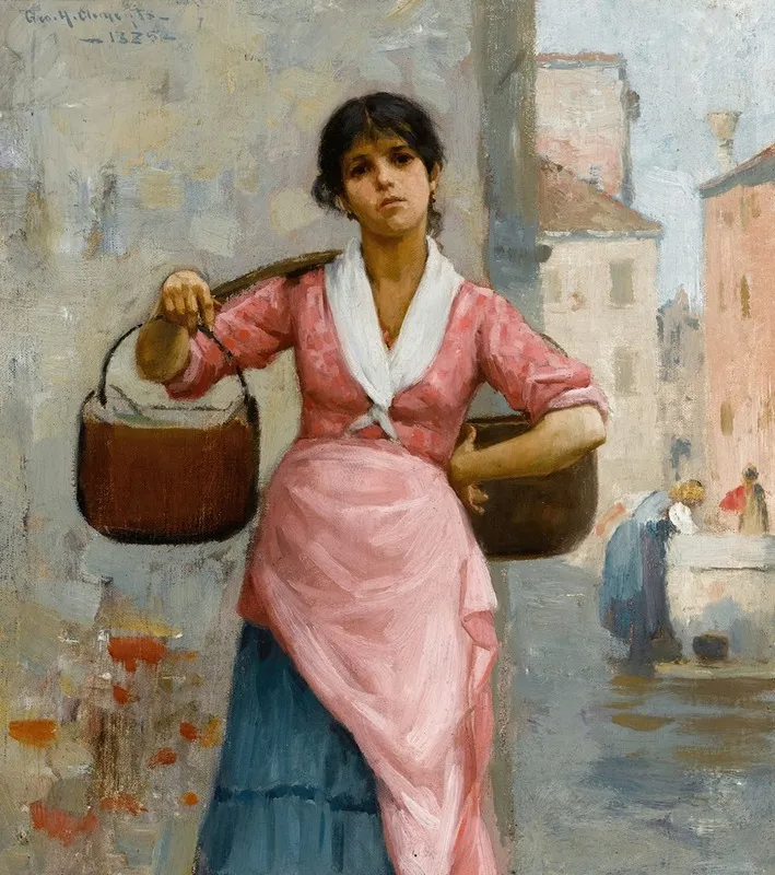 The Water Girl Wall Art by George Henry Clements - High-Resolution Digital Print