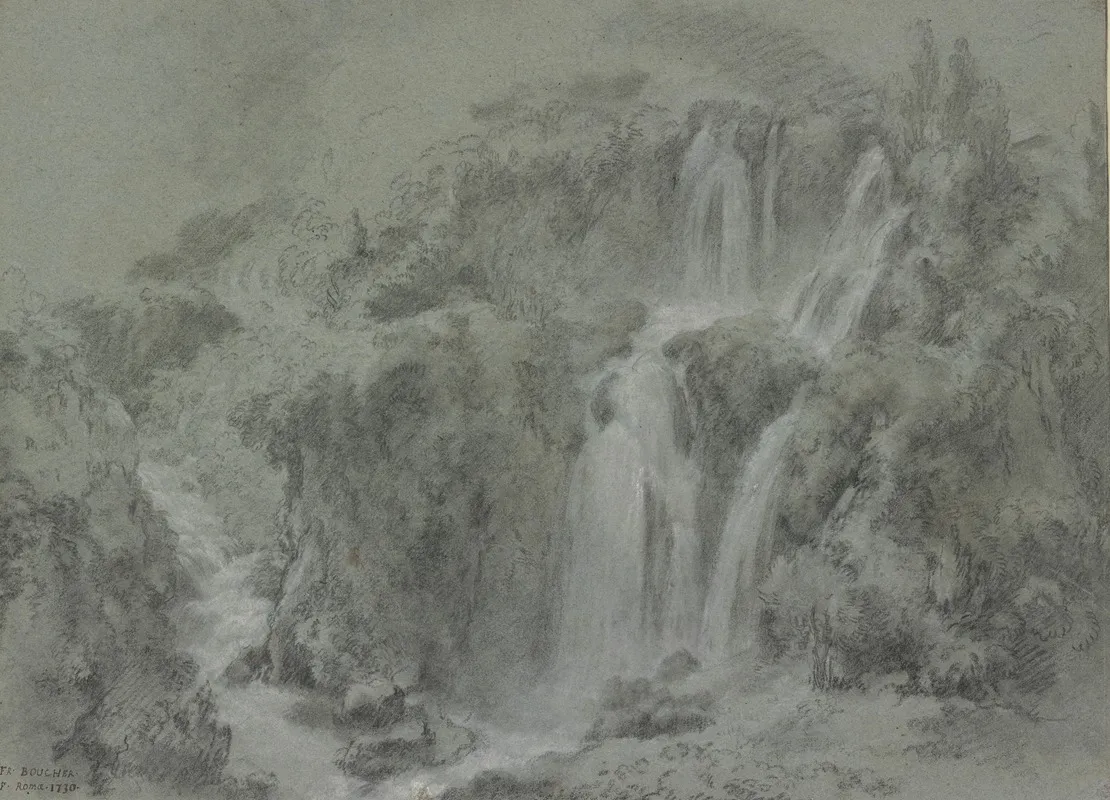 The Waterfalls Of Tivoli 2 Wall Art by François Boucher - High-Resolution Digital Print