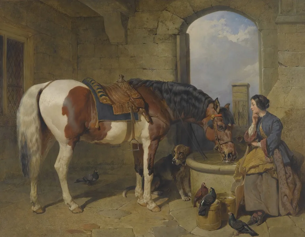 The Watering Place 5 Wall Art by John Frederick Herring Snr. - High-Resolution Digital Print