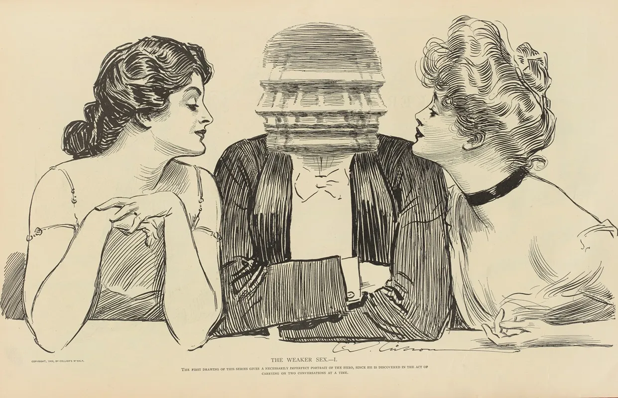 The Weaker Sex I Wall Art by Charles Dana Gibson - High-Resolution Digital Print