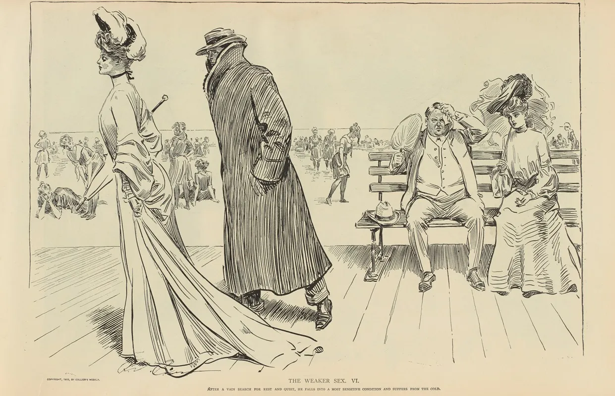 The Weaker Sex Vi Wall Art by Charles Dana Gibson - High-Resolution Digital Print