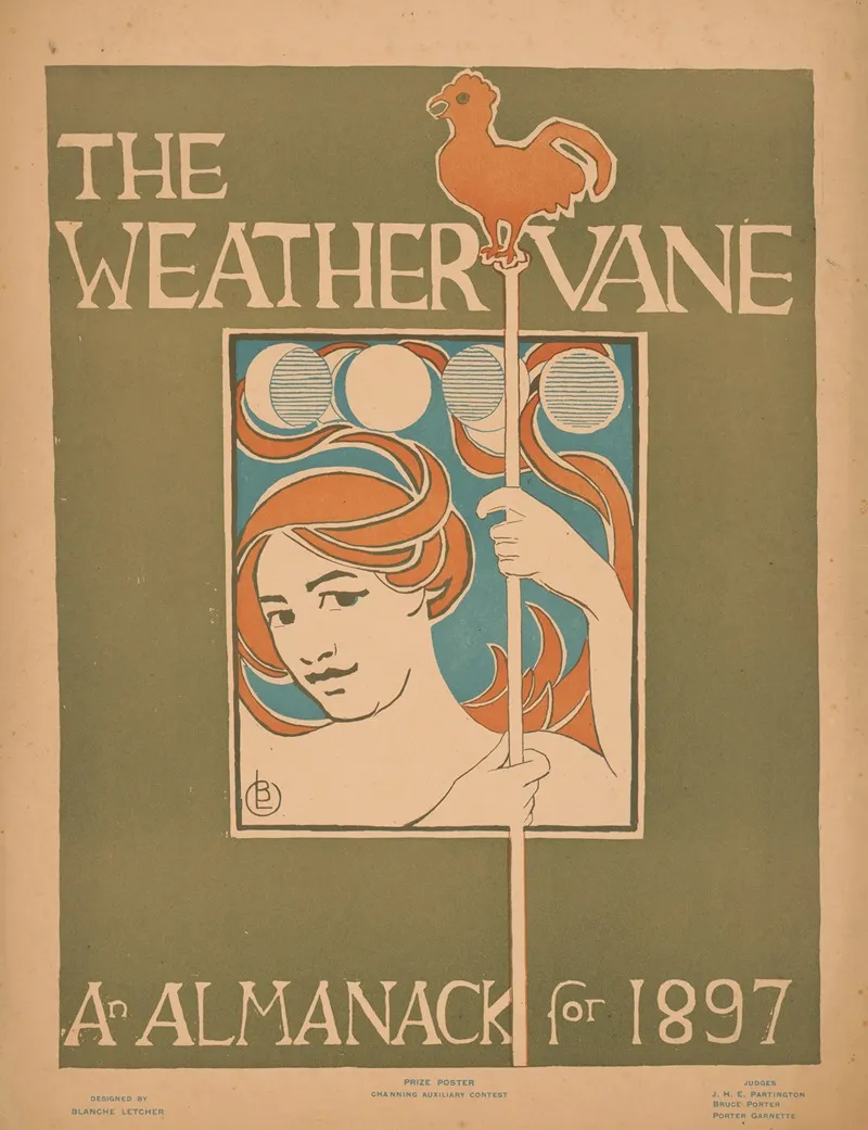 The Weathervane An Almanack For 1897 Wall Art by Blanche Letcher - High-Resolution Digital Print