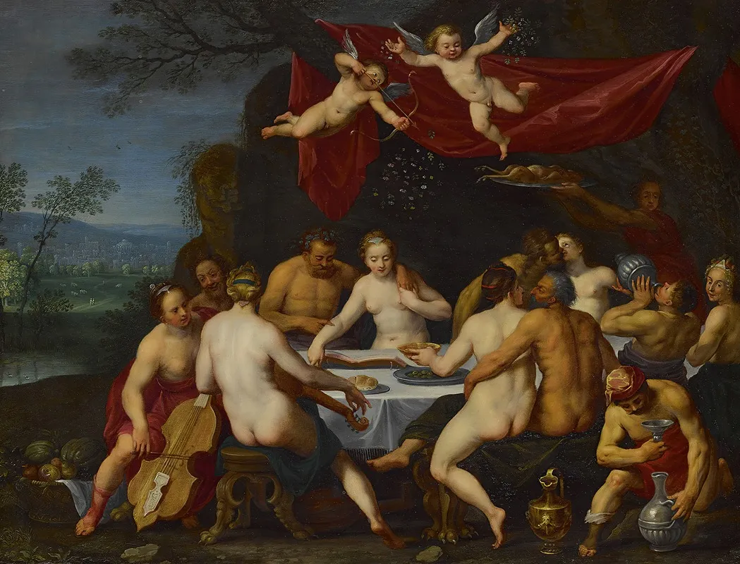 The Wedding Feast Of Bacchus And Ariadne Wall Art by Marten Pepijn - High-Resolution Digital Print
