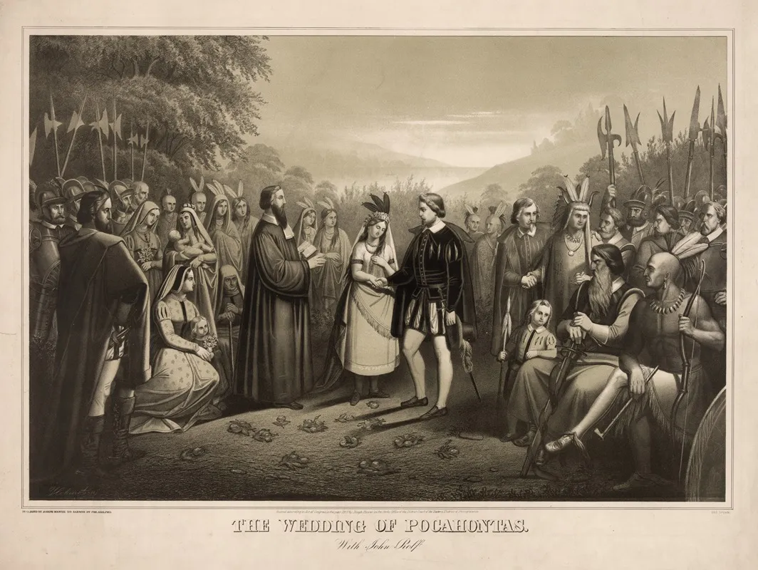 The Wedding Of Pocahontas With John Rolfe Wall Art by Anton Hohenstein - High-Resolution Digital Print