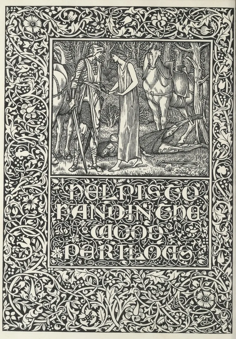 The Well At The Worlds End Help Is To Hand In The Wood Perilous Wall Art by Sir Edward Coley Burne-Jones - High-Resolution Digital Print