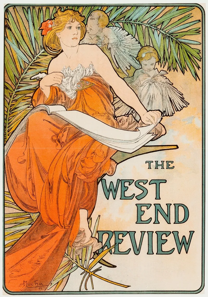 The West End Review Wall Art by Alphonse Mucha - High-Resolution Digital Print