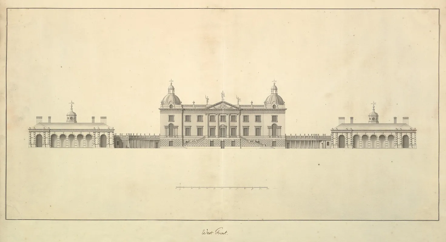 The West Front Of Houghton Hall Norfolk Elevation