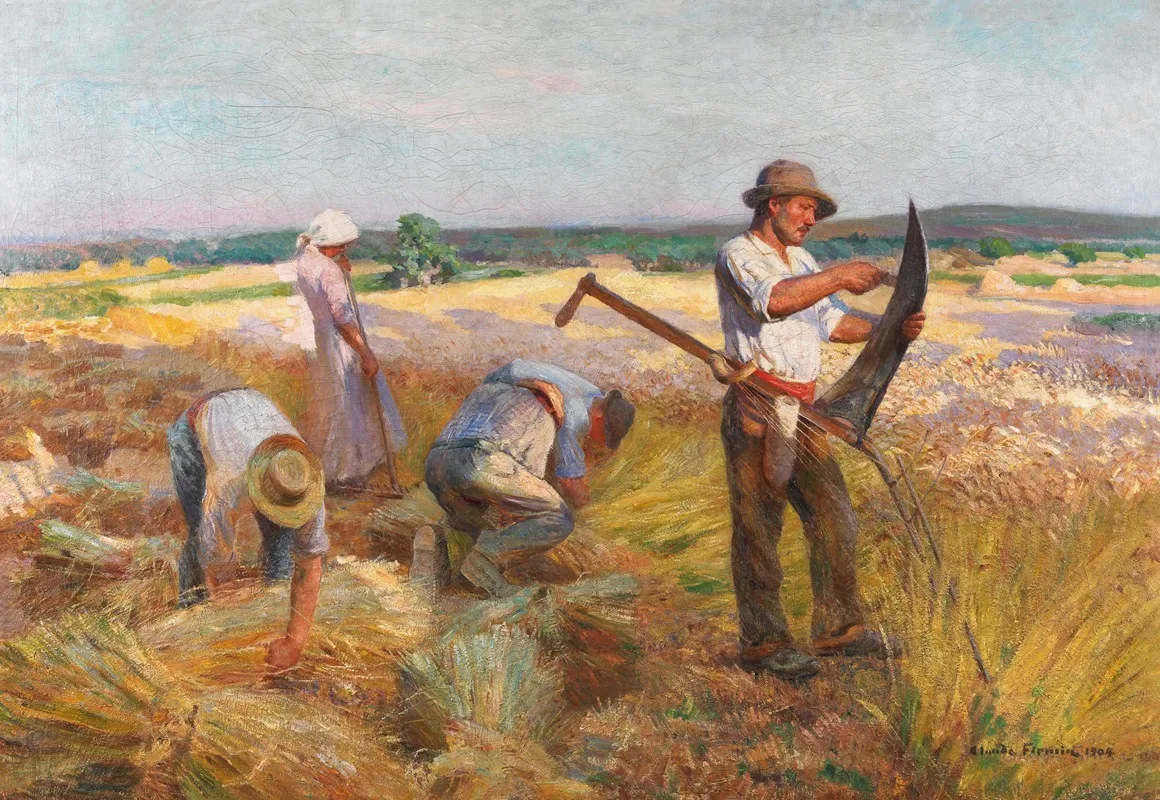The Wheat Harvest Wall Art by Claude Firmin - High-Resolution Digital Print