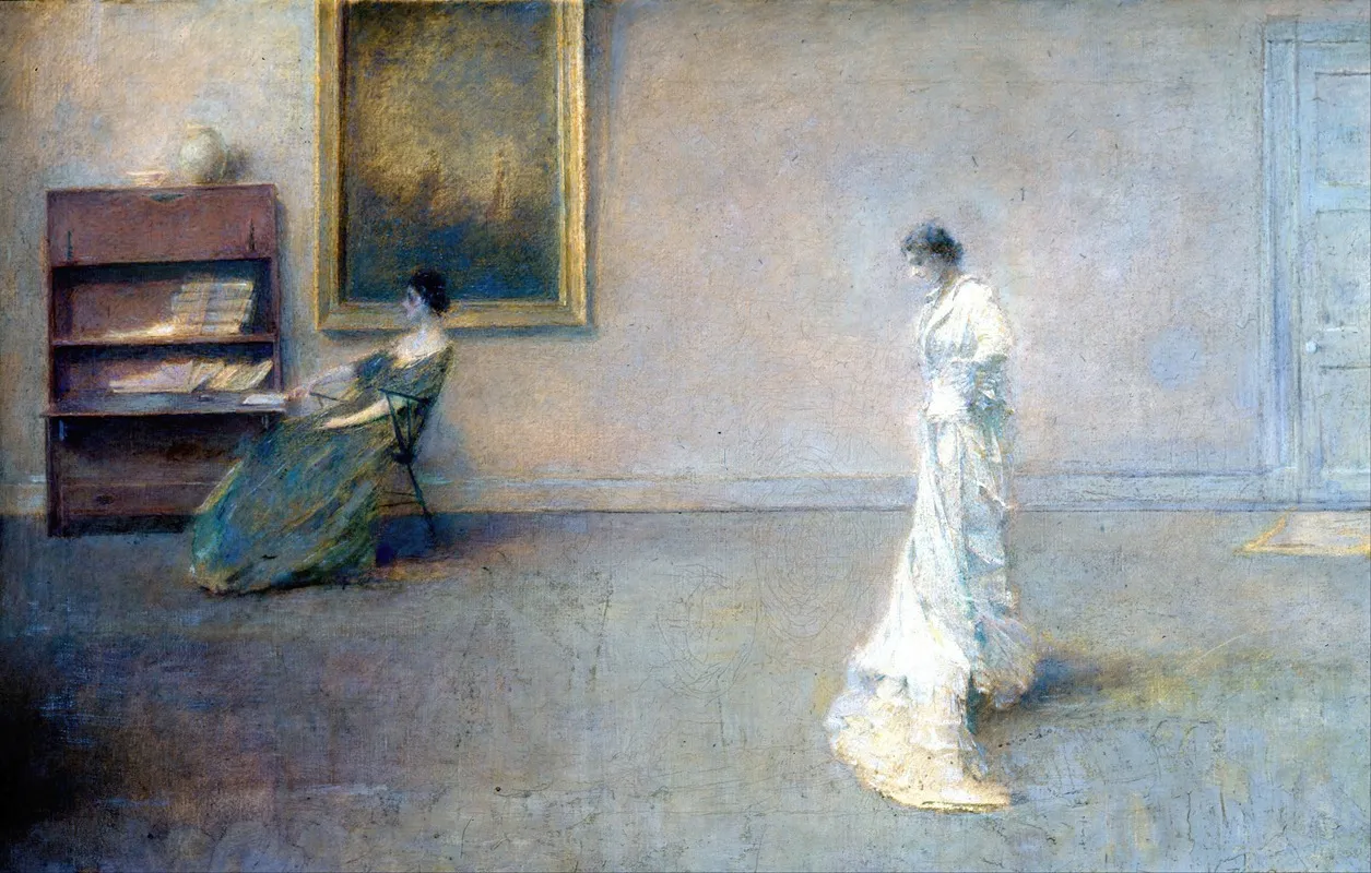The White Dress Wall Art by Thomas Wilmer Dewing - High-Resolution Digital Print
