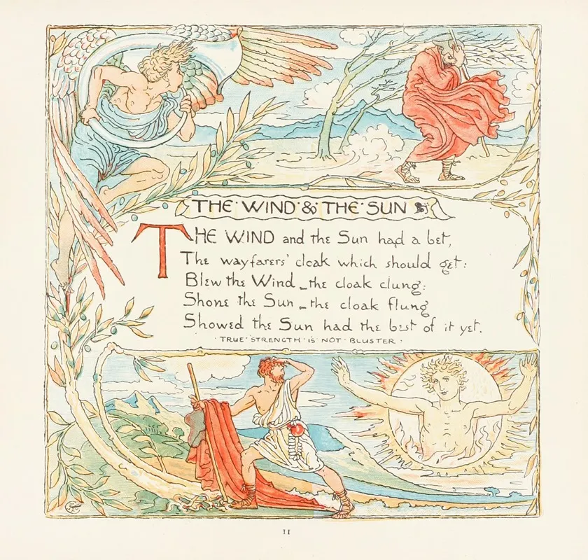 The Wind And The Sun Wall Art by Walter Crane - High-Resolution Digital Print