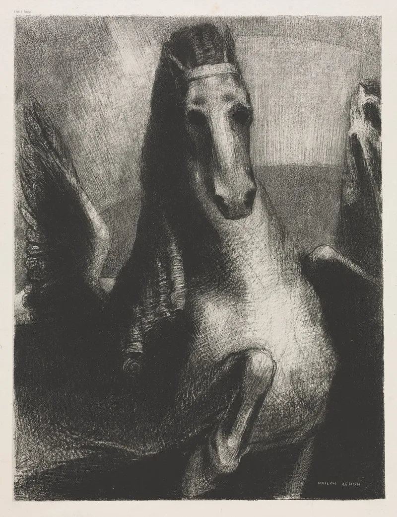 The Wing Wall Art by Odilon Redon - High-Resolution Digital Print