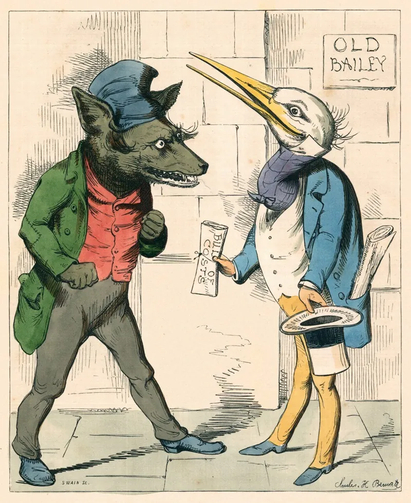 The Wolf And The Crane Wall Art by Charles Henry Bennett - High-Resolution Digital Print