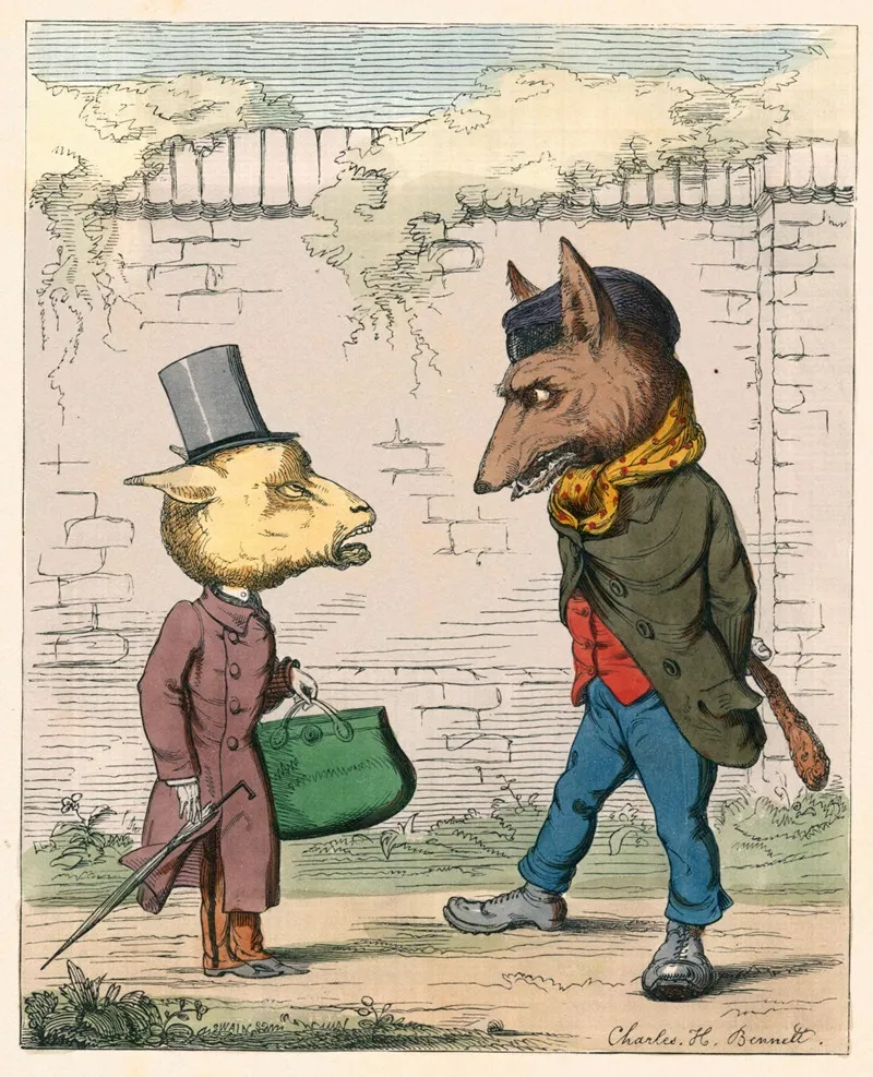 The Wolf And The Lamb Wall Art by Charles Henry Bennett - High-Resolution Digital Print