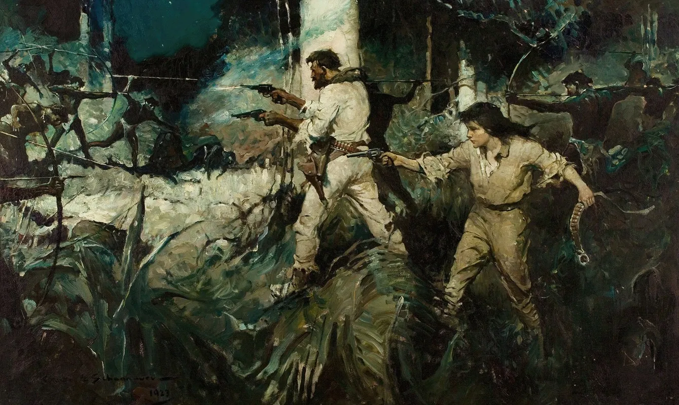 The Wolf Halted Wall Art by Frank Earle Schoonover - High-Resolution Digital Print