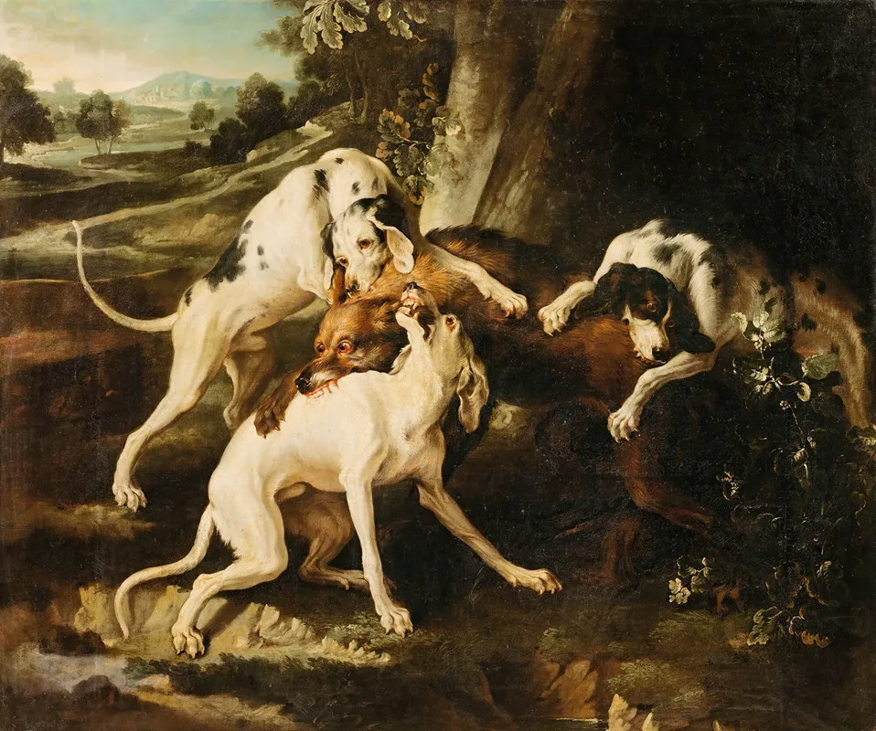 The Wolf Hunt 2 Wall Art by Alexandre François Desportes - High-Resolution Digital Print