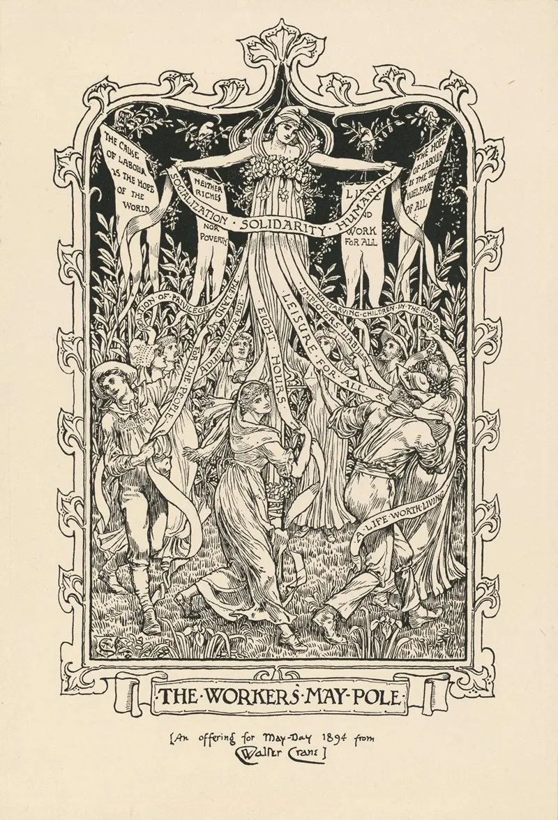 The Workers May Pole An Offering For May Day 1894 From Walter Crane