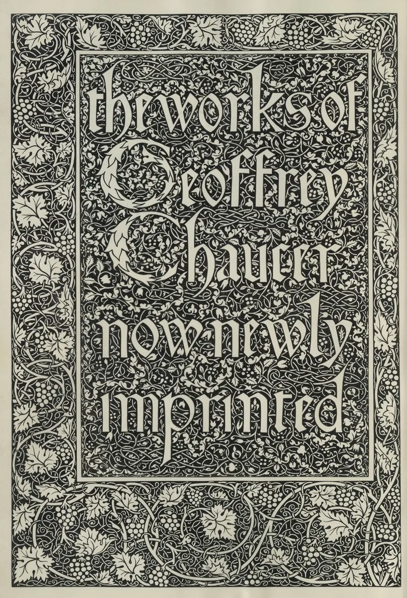 The Works Of Geoffrey Chaucer Pl 01 Wall Art by Sir Edward Coley Burne-Jones - High-Resolution Digital Print