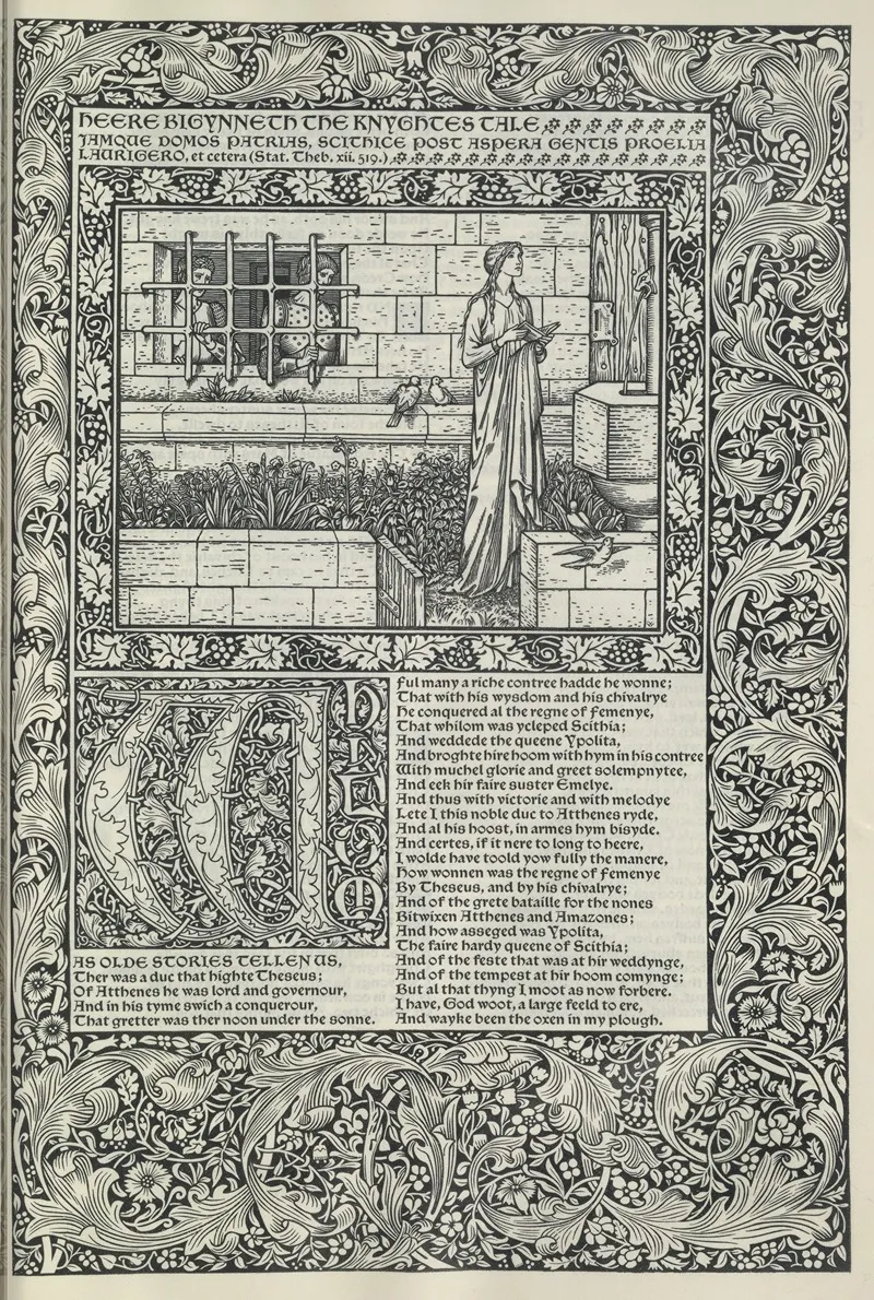 The Works Of Geoffrey Chaucer Pl 03 Wall Art by Sir Edward Coley Burne-Jones - High-Resolution Digital Print