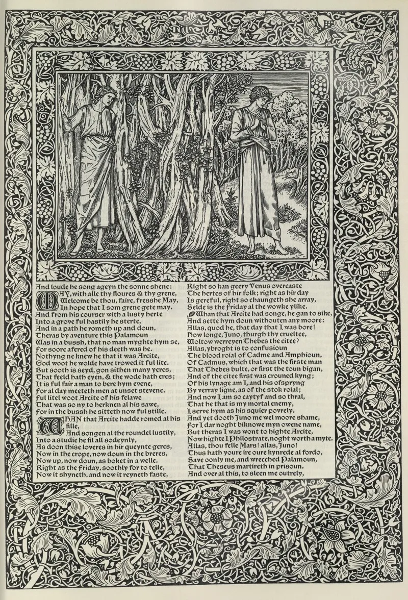 The Works Of Geoffrey Chaucer Pl 04 Wall Art by Sir Edward Coley Burne-Jones - High-Resolution Digital Print