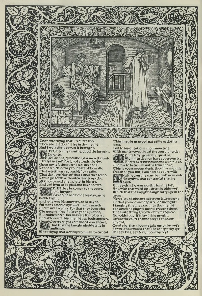 The Works Of Geoffrey Chaucer Pl 13 Wall Art by Sir Edward Coley Burne-Jones - High-Resolution Digital Print