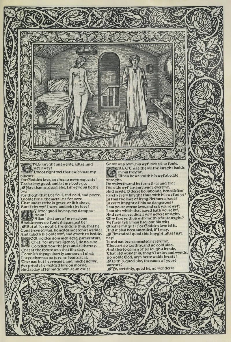 The Works Of Geoffrey Chaucer Pl 14 Wall Art by Sir Edward Coley Burne-Jones - High-Resolution Digital Print